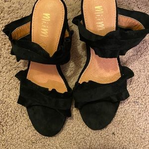 Black two straps heels